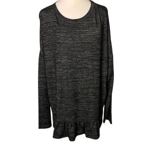 Banana Republic Women’s XXL Black/Grey Soft Cozy Ruffle Hem Top New with tags